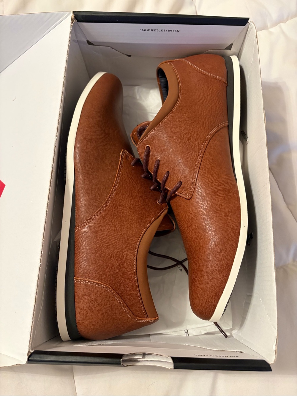 Aldo Men's Colby Derby Dress Casual Lace-Up Sneakers in cognac brown Size 11 New
